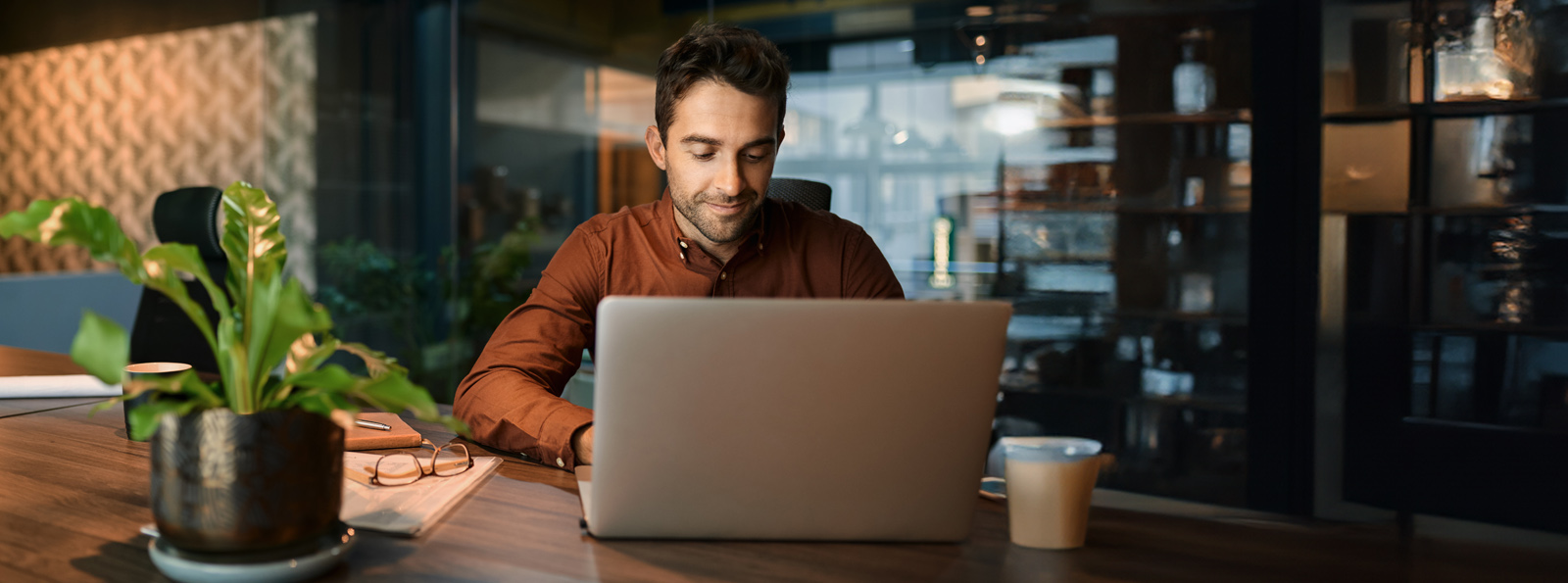 a man working on his laptop
